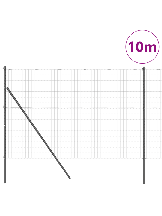 Euroaita 7 pylväällä 1.5x10 m galvanoitu teräs harmaa