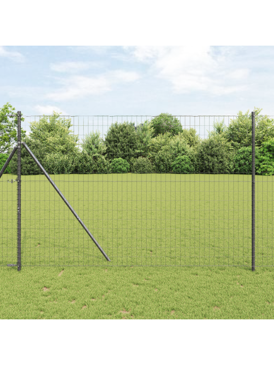 Euroaita 7 pylväällä 1.5x10 m galvanoitu teräs harmaa