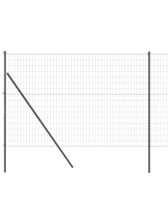 Euro aita 7 pylväällä 1.6x10 m galvanoitua terästä harmaa