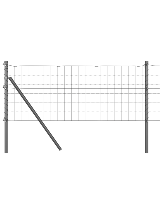 Euro aita 7 pylväällä 0.4x10 m galvanoitu teräs harmaa