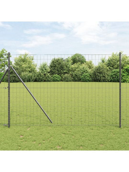 Euroaita 7 pylväällä 1,6x10 m galvanoitu teräs harmaa