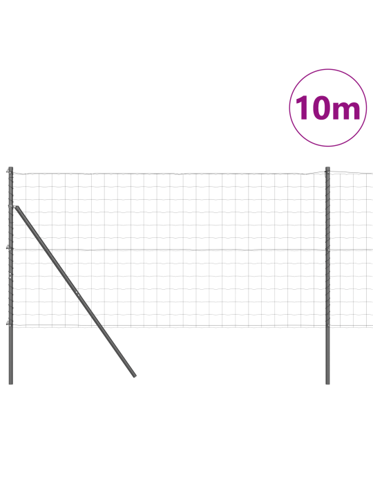 Euroaita 7 pylväällä 1.2x10 m galvanoitua terästä harmaana