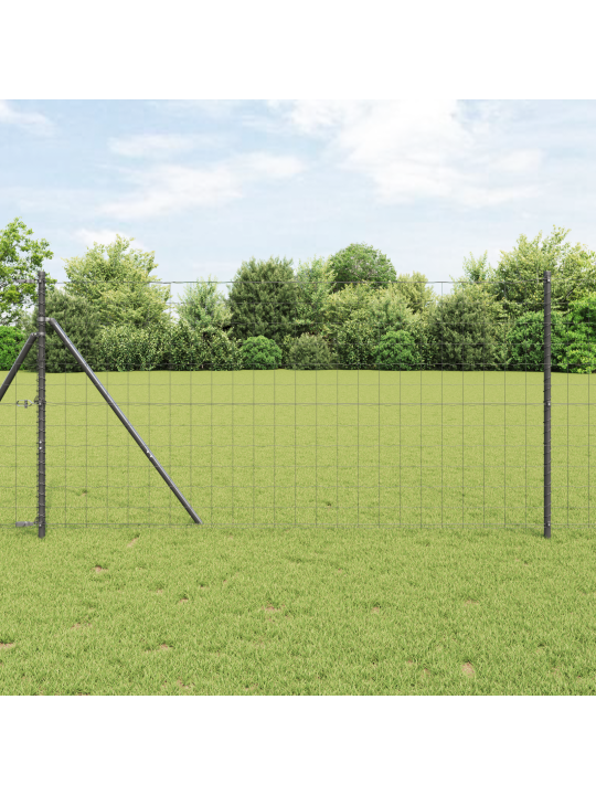 Euroaita 7 pylväällä 1.2x10 m galvanoitua terästä harmaana