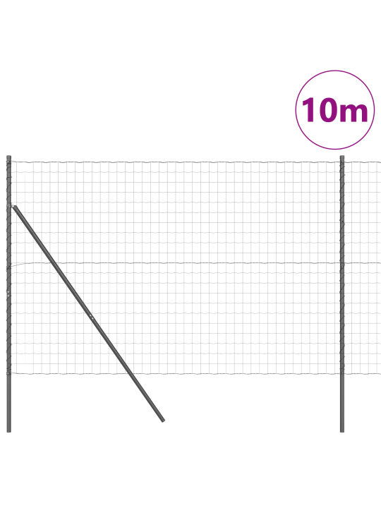 Euro-aida 7 pylväällä 1.6x10 m galvanoitu teräs harmaa