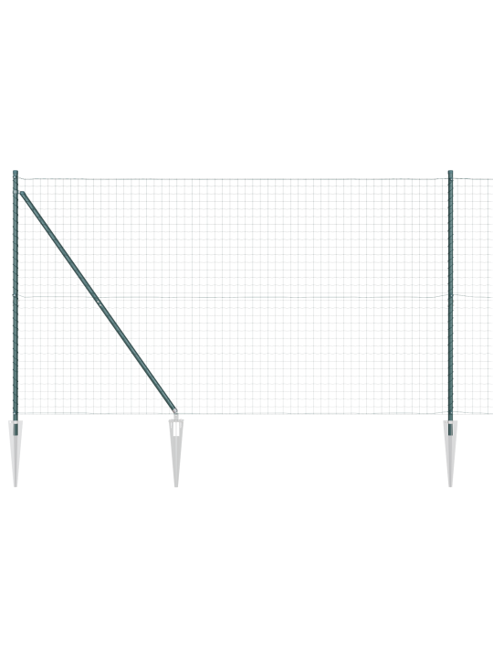 Euroaita 7 piikkipylväällä 1.6x10 m galvanoitu teräs vihreä
