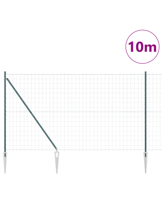 Euro aita 7 piikkipostilla 1,5x10 m galvanoitua terästä vihreä