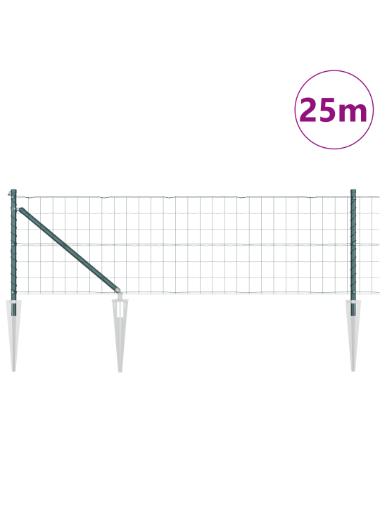 Euroaitaus 13 piikkipostilla 0.6x25 m galvanoidusta teräksestä vihreä
