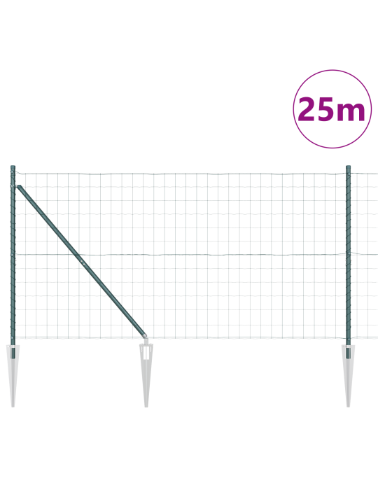 Euro aita 13 pistokeidalla 1.2x25 m galvanoitu teräs vihreä