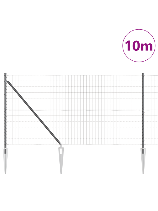 Euro-aida 7 pistokepylväällä 1x10 m galvanoitu teräs harmaa