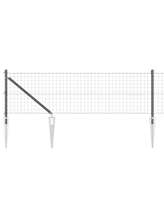 Euroaita, 13 piikkipostilla 0.6x25 m Galvanoitu teräs Harmaa