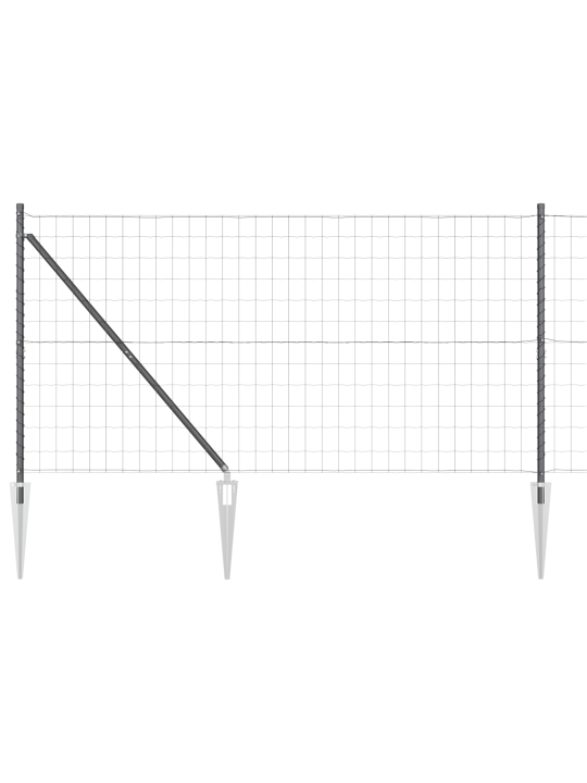 Euro aita 13 piikkipilarilla 1.2x25 m galvanoitu teräs harmaa