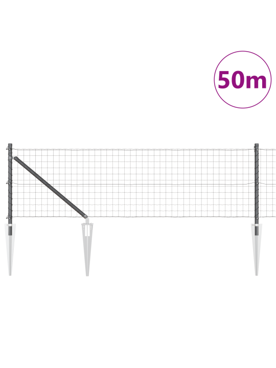 Euroaita 13 piikkipostilla 0.4x50 m galvanoitu teräksinen harmaa