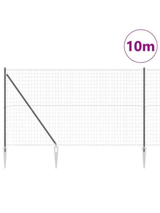 Euro -aita 7 piikkipostilla 1.5x10 m galvanoitua terästä harmaa