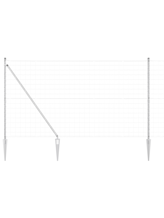 Euro-aida 7 pistävällä aidalla 1.5x10 m galvanoitu teräs