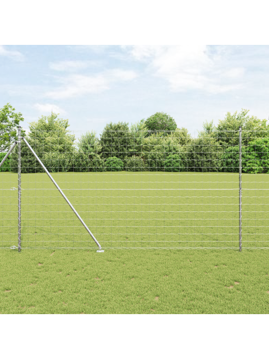 Euro-aida 7 pistävällä aidalla 1.5x10 m galvanoitu teräs