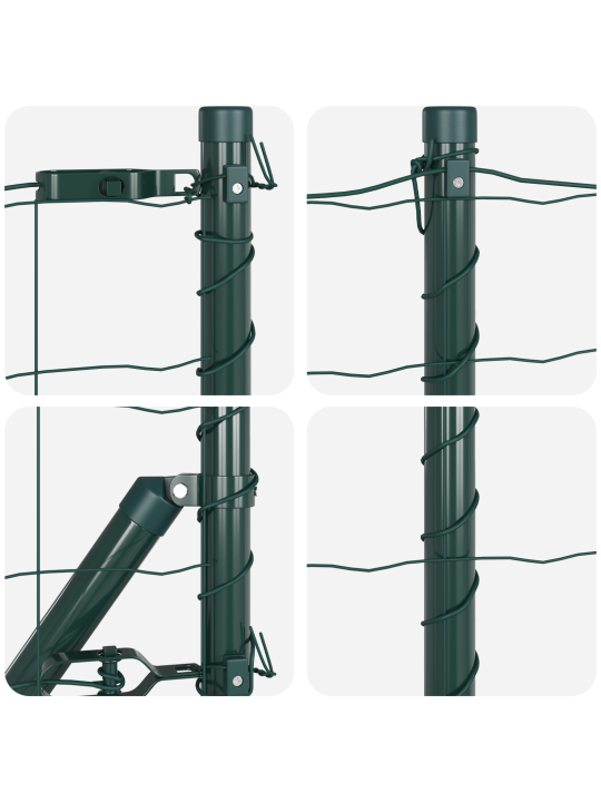 Euroaita 2 kpl vihreä pvc-pinnoitettu metalli 10 x 0.8 m
