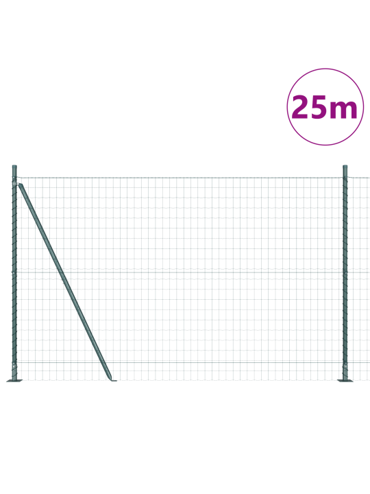 Euro aita 13 flangilla sijaitsevilla posteilla 1.2x25 m galvanoitua terästä