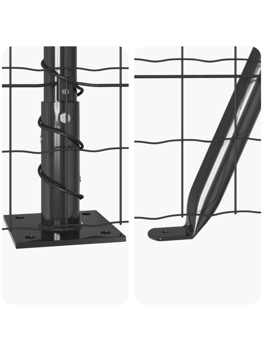 Euro aita, jossa 13 flanged postia 0.4x25 m galvanoitua terästä
