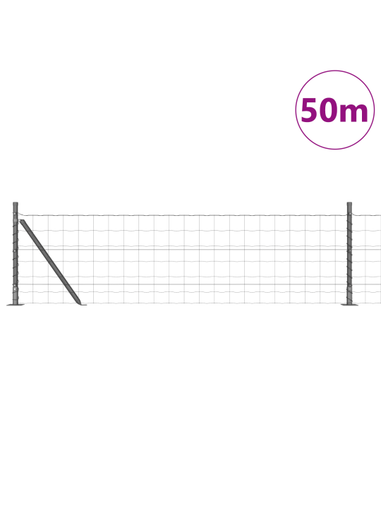 Euro aita 13 flangoidulla pylväällä 0.4x50 m galvanoitu teräs