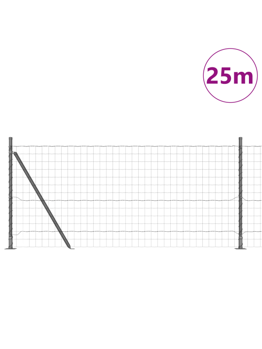 Euroaita 2 kpl harmaa metalli 25 x 1 m euroaita suorakaide
