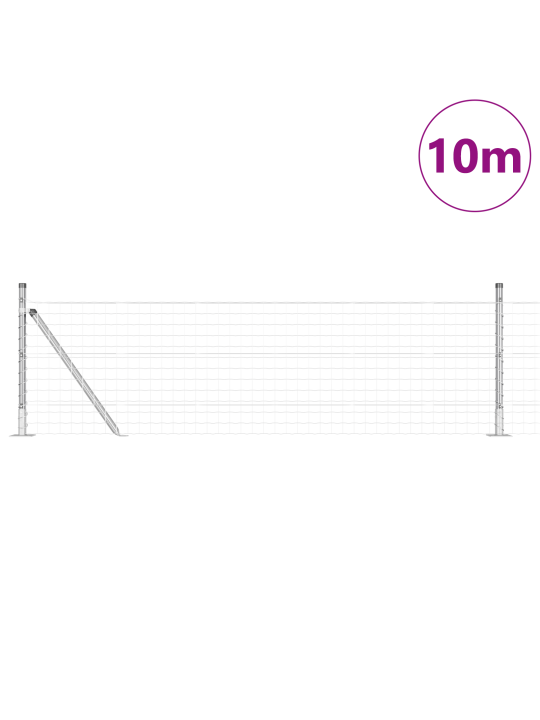 Euroaita 7 vaakaankaarretulla pylväällä 0.4x10 m galvanoidusta teräksestä
