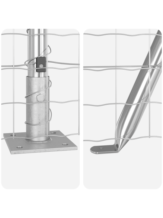 Euro aita 7 flanged posts 1.5x10 m galvanoitu teräs