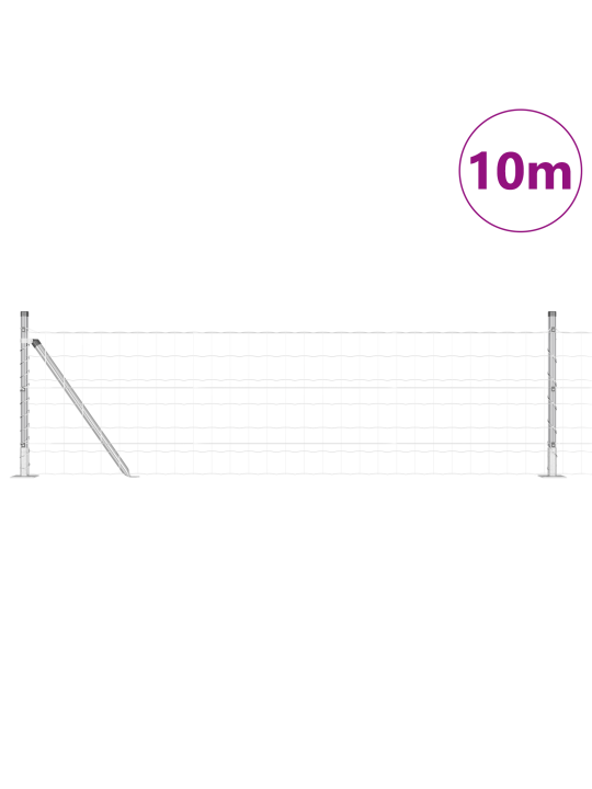 Euroaita 7 flangipylväällä 0.6x10 m galvanoitu teräs