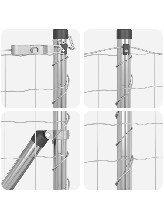 Euro aita, 13 flanged posts 0.4x25 m galvanoitu teräs
