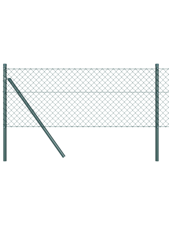 Ketjuaita 7 pylvään kanssa 0.8x10 m galvanoitu teräs vihreä