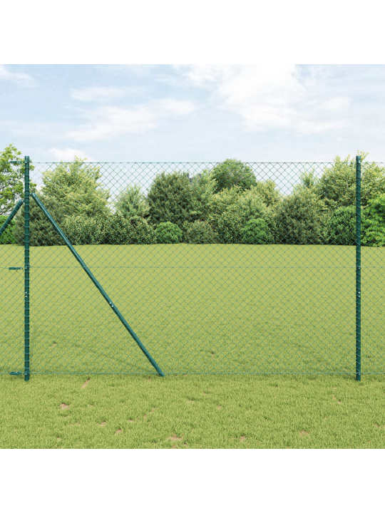 Ketjuaita 7 pylväällä 1.6x10 m galvanoitu teräs vihreä