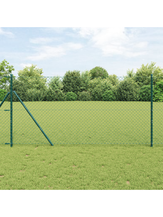 Ketjuaita 13 pylväällä 1x25 m galvanoitu teräs vihreä