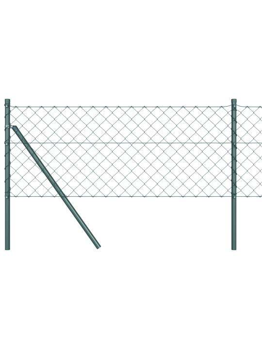 Ketjuaita 13 pylväällä 0.6x25 m galvanoitu teräs vihreä