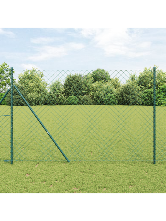 Ketjuaita 13 tolppaa 1,6x25 m galvanoitu teräs vihreä