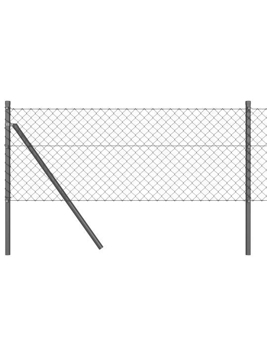 Ketjuaita 7 pylväillä 0.8x10 m galvanoitu teräs harmaa