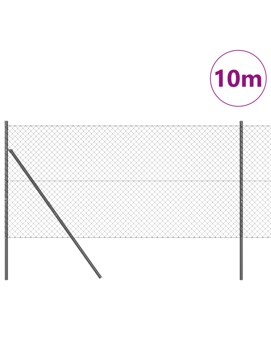 Ketjuaita 7 tolppaa 1,2x10 m galvanoitu teräs harmaa
