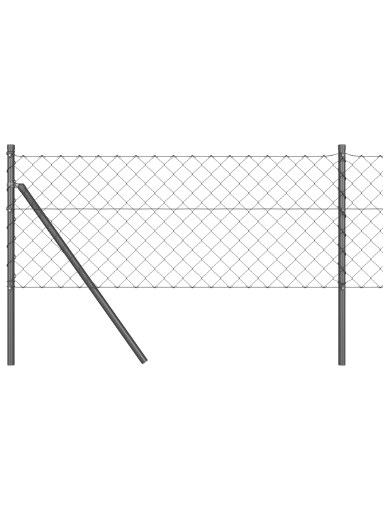 Ketjuaita 7 pylväällä 0.6x10 m galvanoitu teräs harmaa