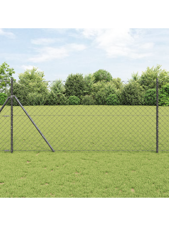 Ketjuaita, 13 pylväällä 1,2x25 m galvanoitua terästä harmaa