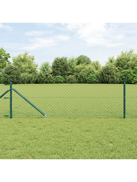 Ketjupäällysteinen aita 7 piikkipostilla 0.4x10 m galvanoitua terästä