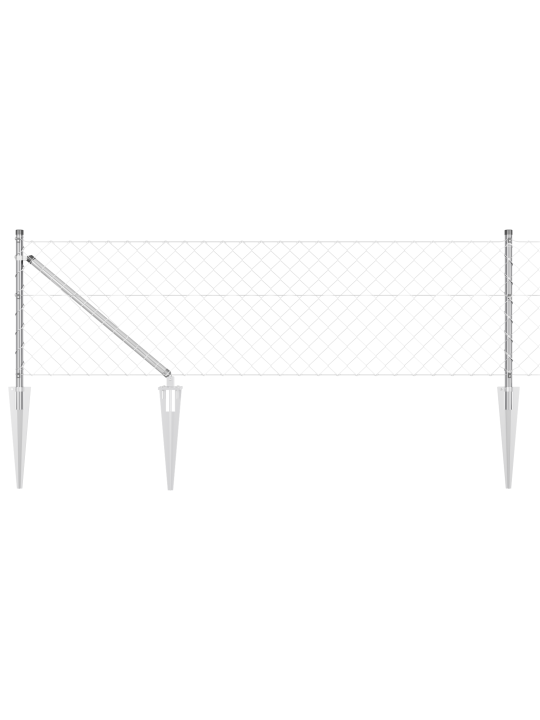 Ketjuaidan 7 piikkipylvään kanssa 0.8x10 m galvanoidusta teräksestä