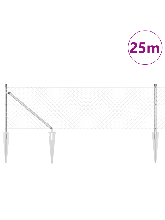 Ketjuaita, 13 piikkipostilla, 0.6 x 25 m, galvanoitu teräs