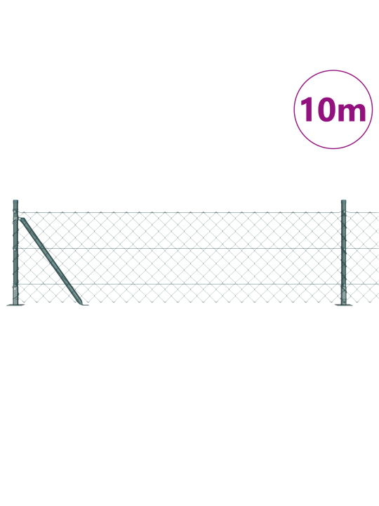 Ketjuaita 7 flanged posts 0,4x10 m galvanoitu teräs