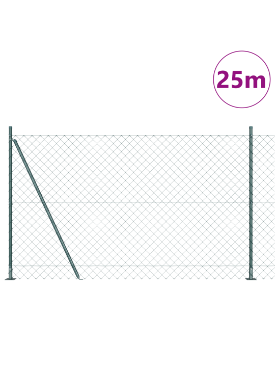 Ketjuaita 13 tuetulla postilla 1.6x25 m galvanoitu teräs