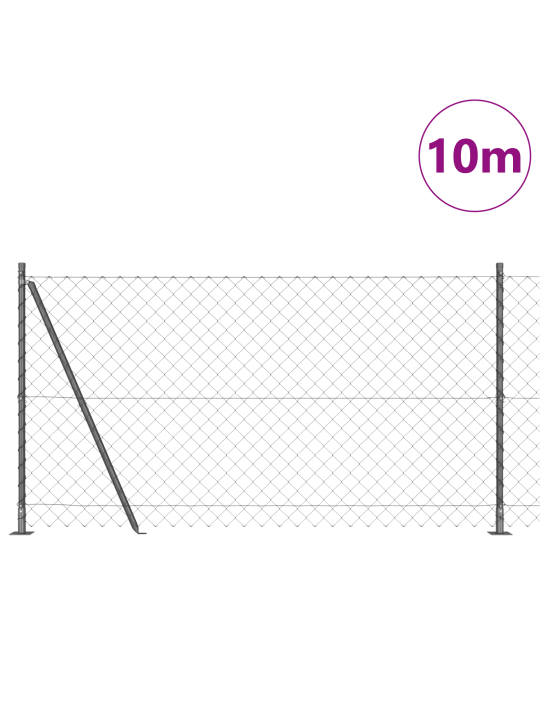 Ketjuaita 7 flange-pylvään kanssa 1.2x10 m galvanoitua terästä