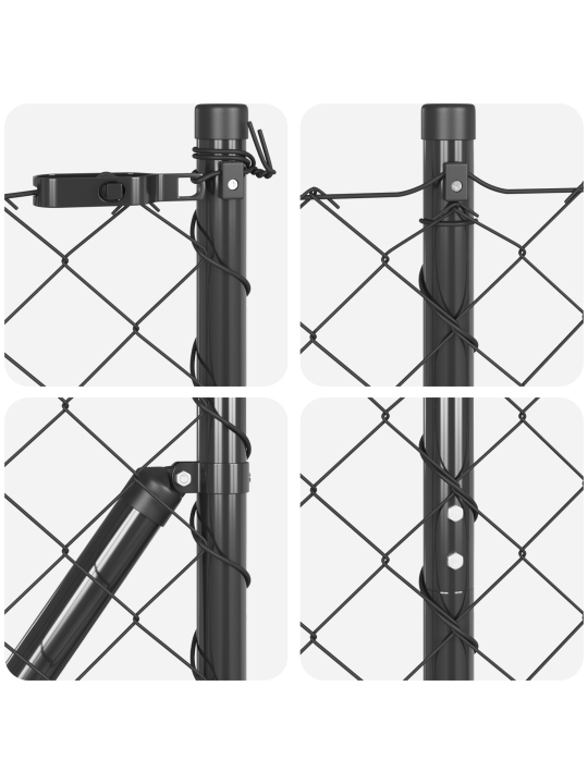 Ketjuaidat 13 flanged posts 1.4x25 m galvanoitu teräs