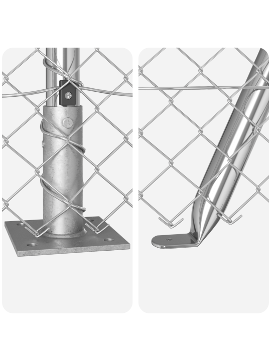 Ketjuaita 7 flangatta pylvästä 1.6x10 m galvanoidusta teräksestä