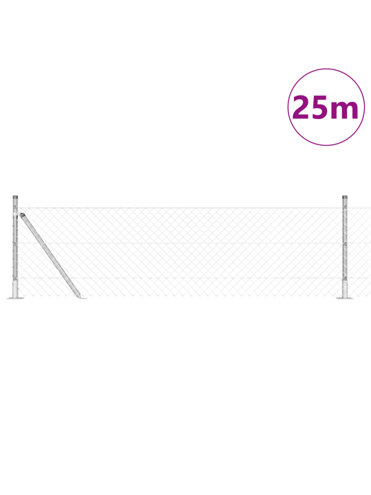 Ketjuaita 13 flangipylvään kanssa 0.6x25 m galvanoitu teräs