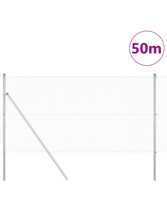 Hitsattu langa-aita 13 paalun kanssa 1x50 m galvanisoitu teräs