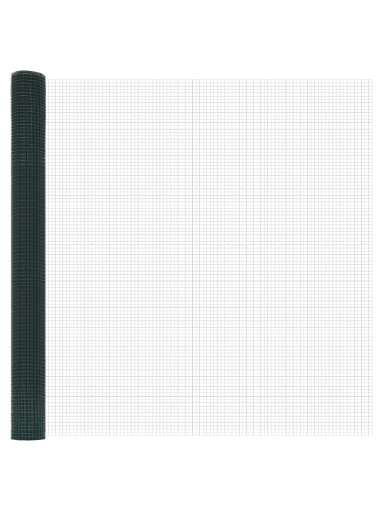 Aidapylväs setti 2 kpl vihreä pvc-pinnoitettu teräs 10 x 1.5 m