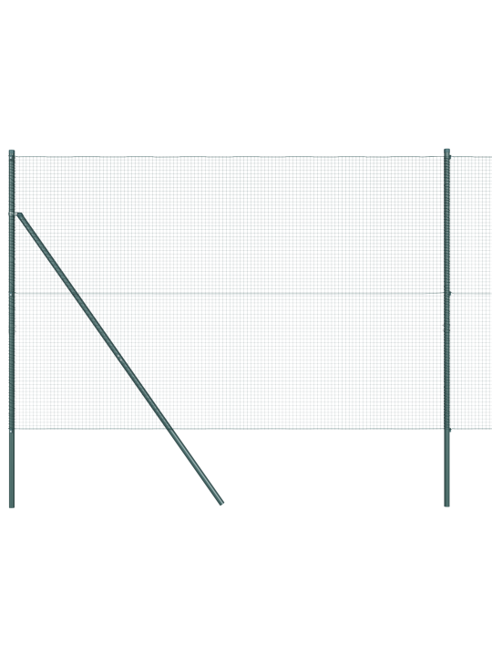 Aidapylväs setti 2 kpl vihreä pvc-pinnoitettu teräs 10 x 1.5 m