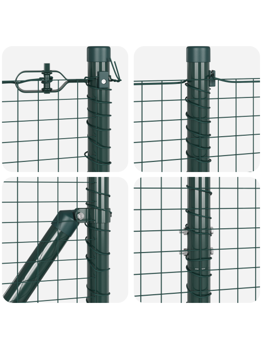 Aitaruuvisetti 2 kpl vihreä teräs, pvc 10 x 1,5 m kestävä